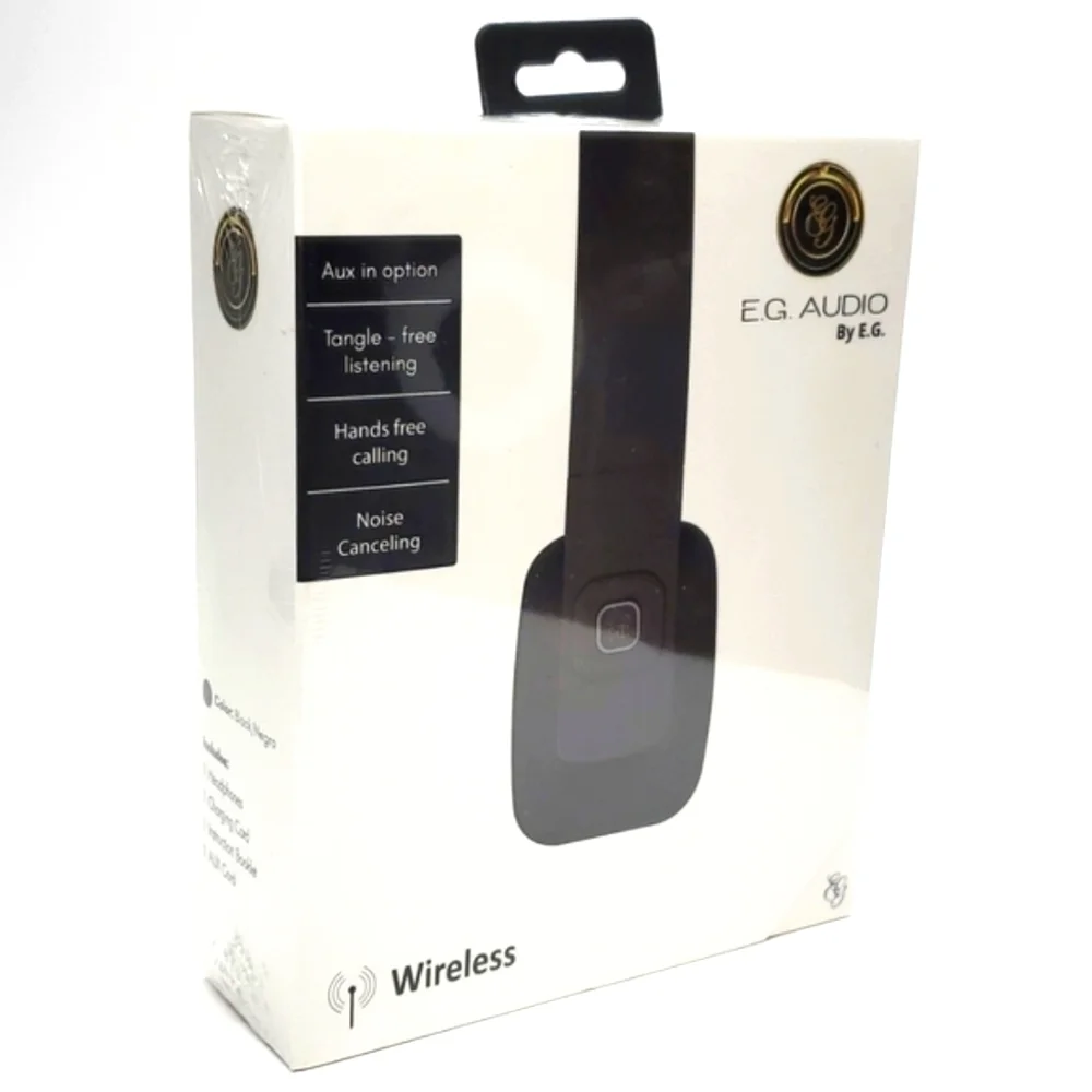E.G. Audio Wireless Headset Noise Cancelling Hands Free Calling in Black